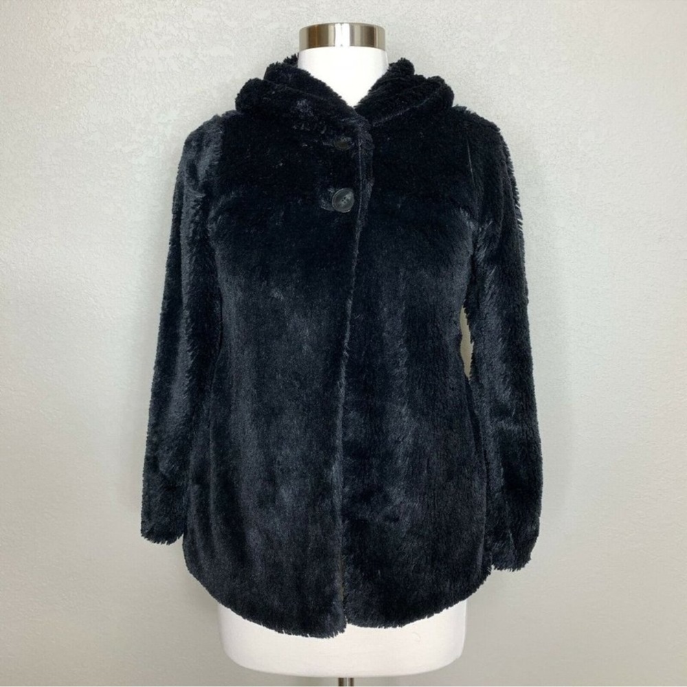 Patagonia Pelage Girl's Youth Faux Fur Soft Cozy Coat Jacket in Black Size 12 Y
